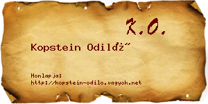 Kopstein Odiló névjegykártya